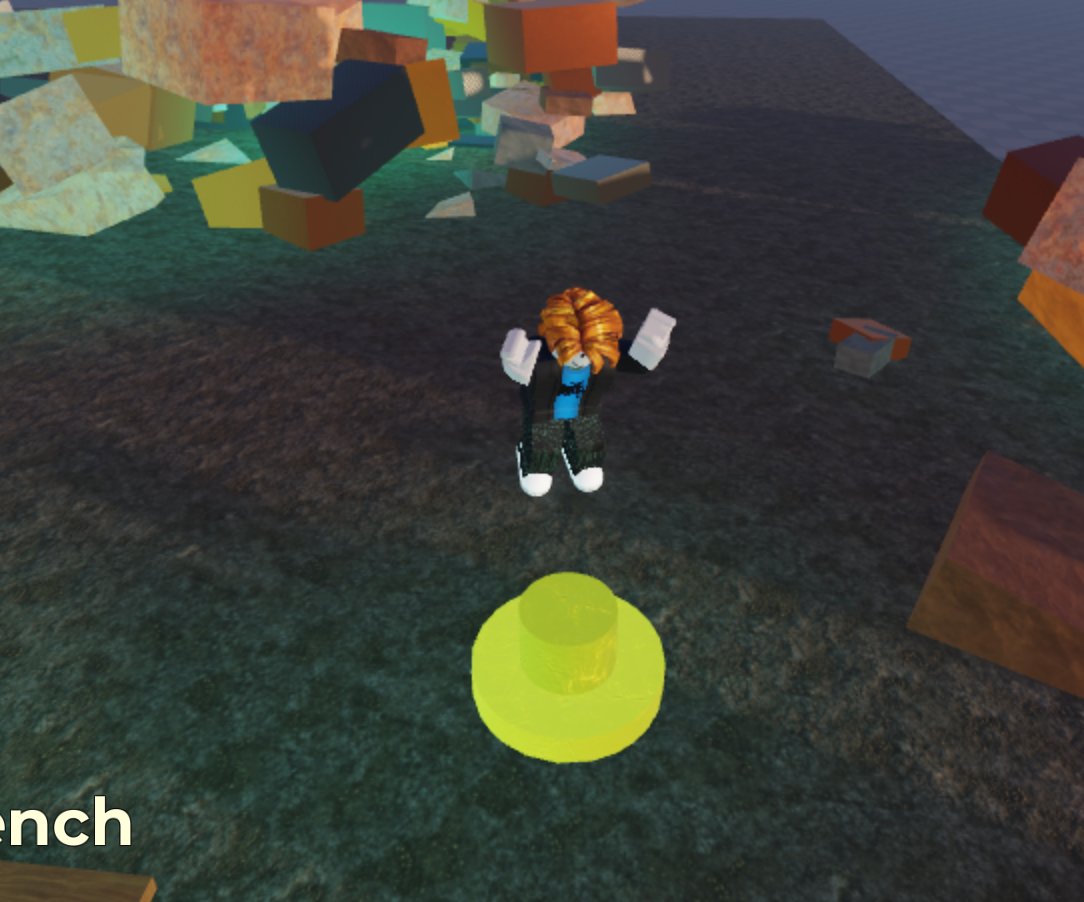 Jump pad and workbench area in the scrapyard